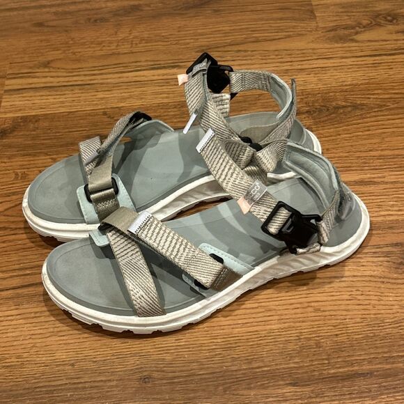 ECCO Sandals Women's 8 8.5 Exowrap Adjustable Strap Hiking Green EU 39 - Picture 1 of 9